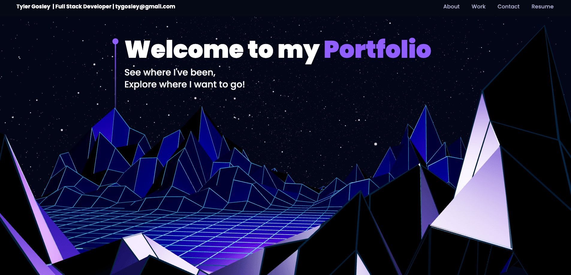 3D portfolio home scene